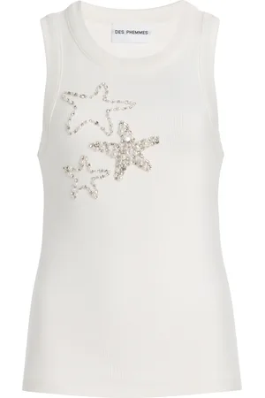 Des Phemmes Exclusive Riviera Embellished Cotton Tank Top, , IT 38