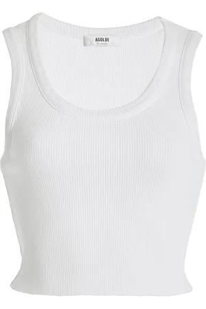 AGOLDE Poppy Cotton-Blend Cropped Tank Top, , XS