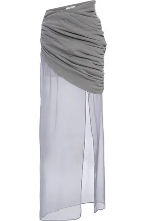 Nensi Dojaka Ingrid Sheer-Hem Draped Cotton Skirt, , S