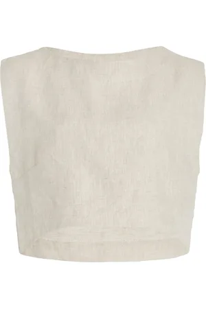 POSSE Exclusive Martina Linen Crop Top, , XS