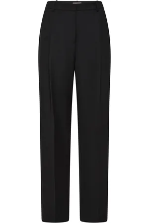 St Agni Pleated Wool-Blend Suiting Straight-Leg Pants, , XS