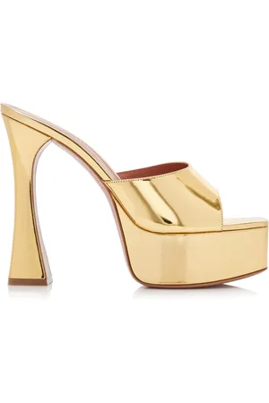 Amina Muaddi Dalida Patent Leather Platform Sandals, , IT 37