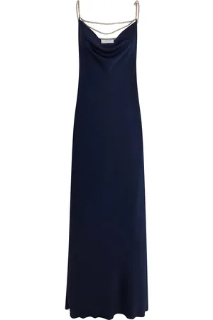 Paco rabanne Chain-Detailed Satin Maxi Dress, , FR 34
