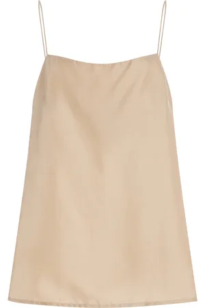 ASCENO The Tulum Silk-Twill Camisole Top, , S