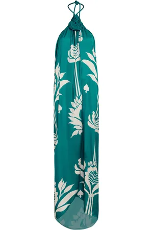 Andres Otalora Relatos Embellished Satin Halter Maxi Dress, , M