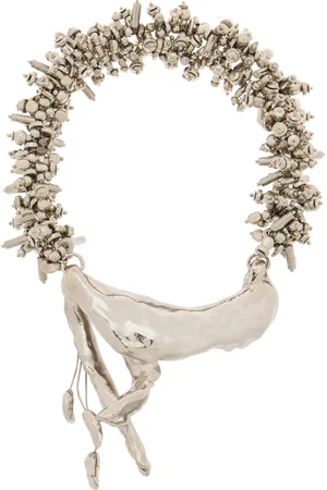 DRIES VAN NOTEN Sculptural Flower Embroidery Bead Collar Necklace, , OS, , Gifts For Her