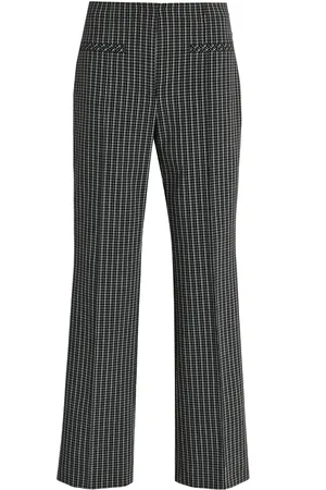 Proenza Schouler Isadora Stretch-Suiting Straight-Leg Pants, , US 2