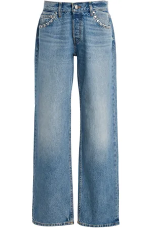 EB DENIM Studded Rigid Low-Rise Baggy Jeans, , 23