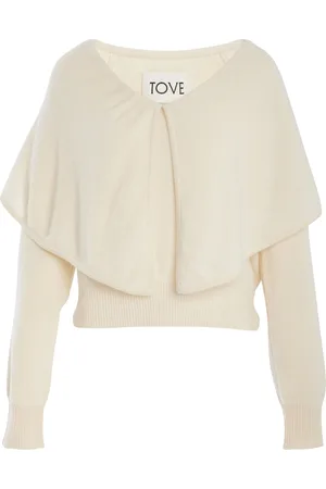 TOVE Malia Scarf-Detail Knit Cashmere Sweater, , XS