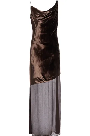 Staud Beaton Velvet-Chiffon Maxi Dress, , US 0