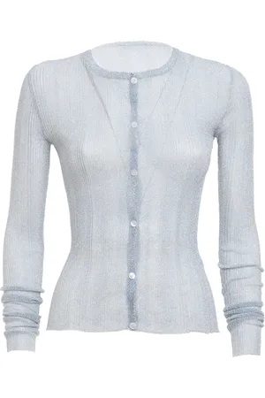 Des Phemmes Ribbed-Knit Lurex Cardigan , , S