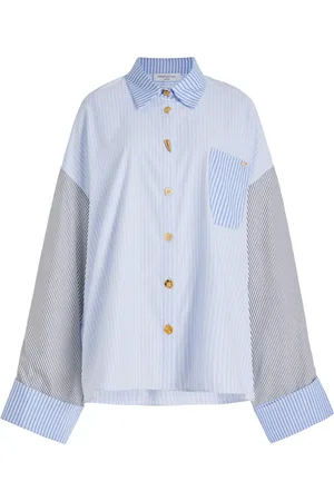 FRANCOISE Exclusive Joe Oversized Striped Cotton Shirt, , FR 34