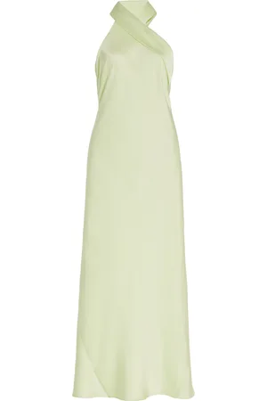 GALVAN Pandora Satin Halter Maxi Dress, , FR 40