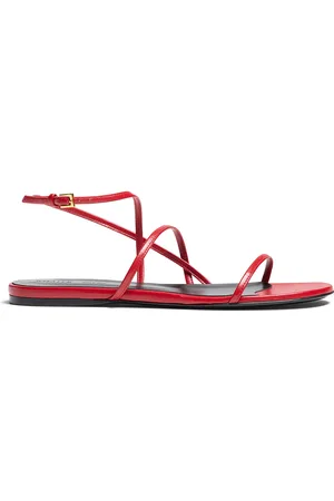 Khaite Loop Leather Flat Sandals, , IT 37