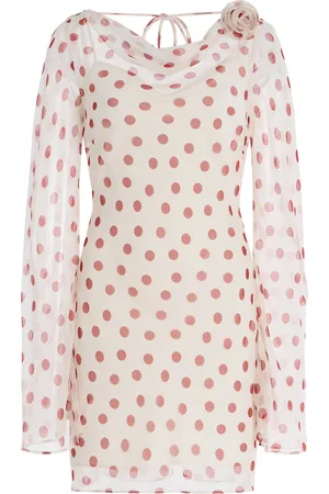 De La Vali Gracia Polka-Dot Silk-Chiffon Mini Dress, , UK 10