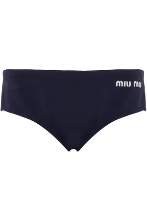 Miu Miu Logo-Knit Nylon Panties, , IT 40