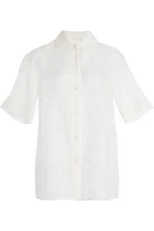 BEVZA Sheer Silk Shirt, , XS