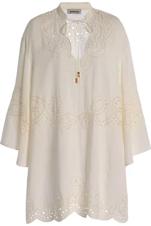 Simkhai Sarina Broderie Anglaise Cotton-Blend Mini Dress, , XS