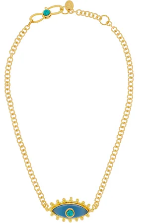 Sylvia Toledano Third Eye 22K -Plated Turquoise Chalcedony Necklace, , OS, , Gifts For Her
