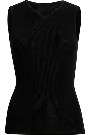 Khaite Renato Sheer-Knit Wool-Blend Top, , XS