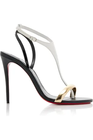 Christian Louboutin Athina 100mm Hardware-Detailed Leather Sandals, /white, IT 36