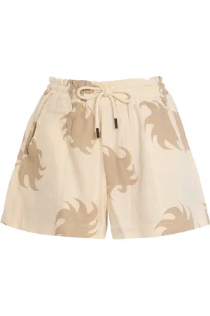 Oas Exclusive Hazel Ember Drizzle Linen Shorts, , XS