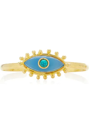 Sylvia Toledano Third Eye 22K -Plated Turquoise Chalcedony Ring, , OS, , Gifts For Her