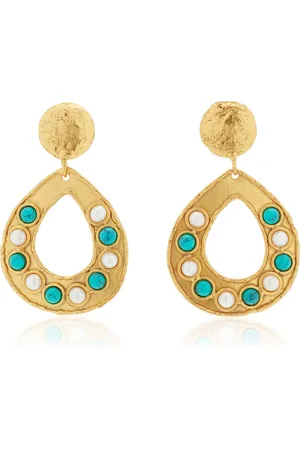 Sylvia Toledano Thalita 22K -Plated Pearl And Turquoise Earrings, , OS, , Gifts For Her