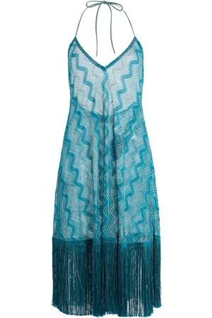 Missoni Exclusive Riviera Fringed Cotton-Blend Knit Midi Dress, , IT 36