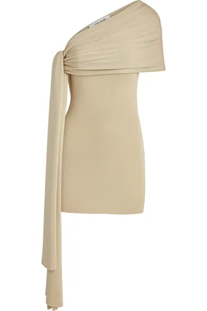 AYA MUSE Chara Scarf-Detailed Knit Silk-Blend Mini Dress, , M