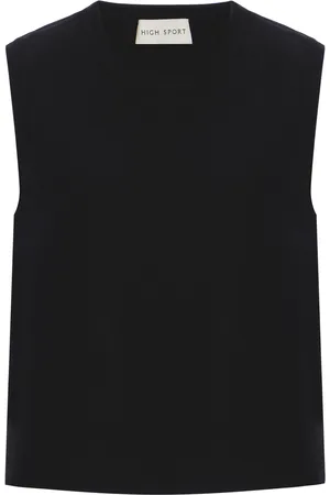 High Asa Cotton-Blend Top, , M