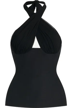 Tae Park Exclusive Sculpted Silk Halter Top, , XS