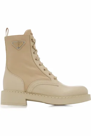 Prada Re-Nylon and Leather Lace-Up Boots, , IT 36