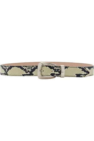 Khaite Benny Python-Embossed Leather Belt, , 70 cm