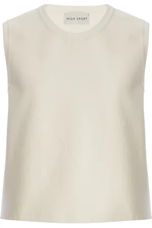 High Asa Cotton-Blend Top, , M