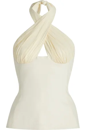 Tae Park Exclusive Sculpted Silk Halter Top, , XS