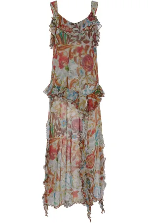 SIEDRES Exclusive Chilas Ruffled Crepe Maxi Dress, , EU 38