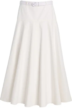 BRANDON MAXWELL Exclusive RIviera Belted Cotton Midi Skirt, , US 0