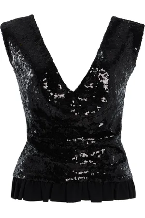 Tae Park Exclusive Petal Sequined Open-Back Top, , XS