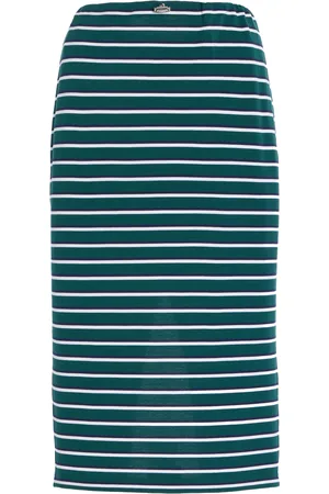 Prada Striped Cotton Pique Midi Skirt, , IT 36