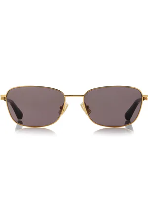 Bottega Veneta Square-Frame Metal Sunglasses, , OS