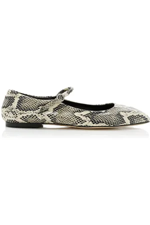 Aeyde Uma Snake-Effect Leather Mary Jane Flats, , IT 36