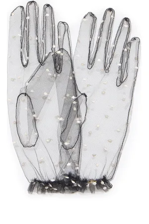 VALENTINO GARAVANI Ruched Lace Gloves, , 6