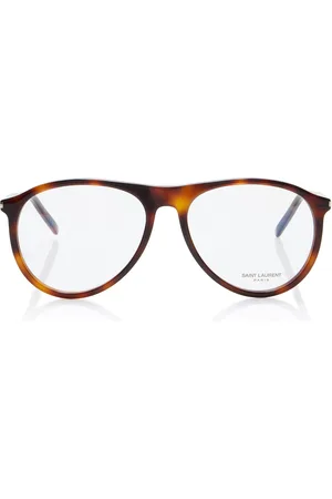 Saint Laurent Tortoiseshell Acetate Glasses, , OS