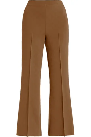 High Exclusive Kick Stretch-Cotton Knit Cropped Flared Pants, , S