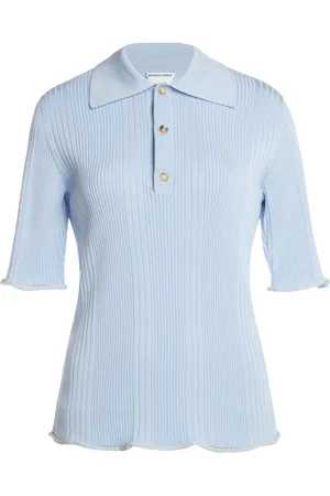 Bottega Veneta Ribbed Cotton Polo Shirt, , XS