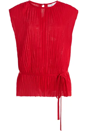 Proenza Schouler Lyra Pleated Jersey Top, , US 2