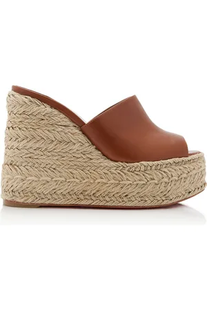 Christian Louboutin Ariella 130mm Leather Wedge Sandals, , IT 35