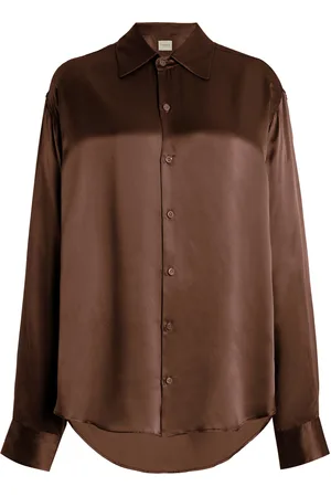Comme Si La Classica Silk-Charmeuse Shirt, , XS
