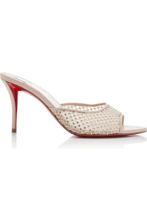 Christian Louboutin Apostropha 80mm Crystal-Embellished Leather Mules, , IT 36